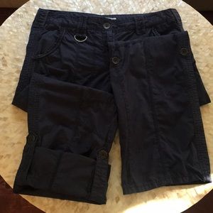 100% cotton convertible full pant to cropped pant